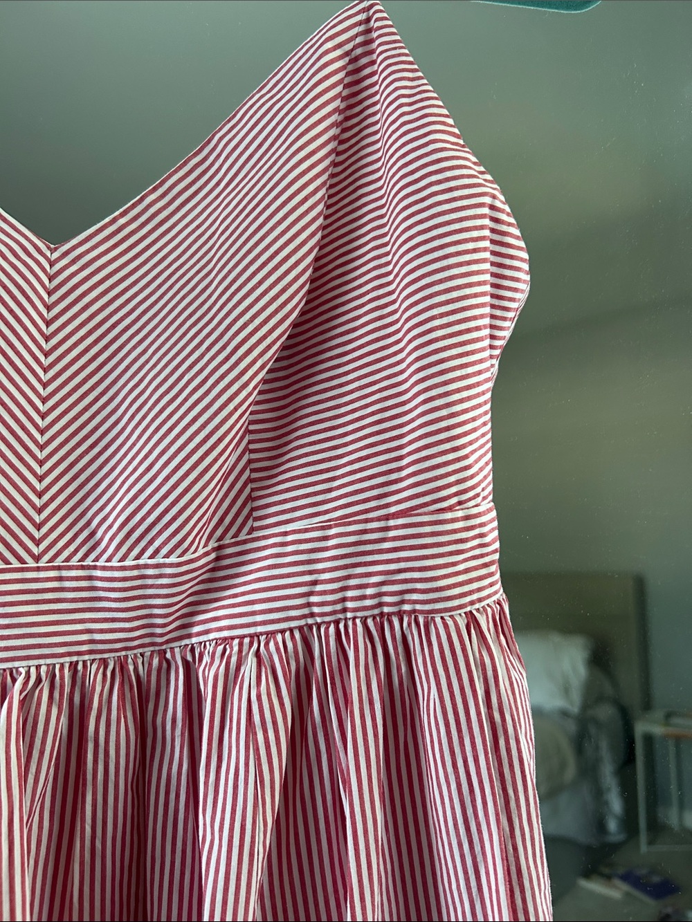 J. Crew Red and White Striped Sundress with Ruffle Hem - Picture 2 of 4